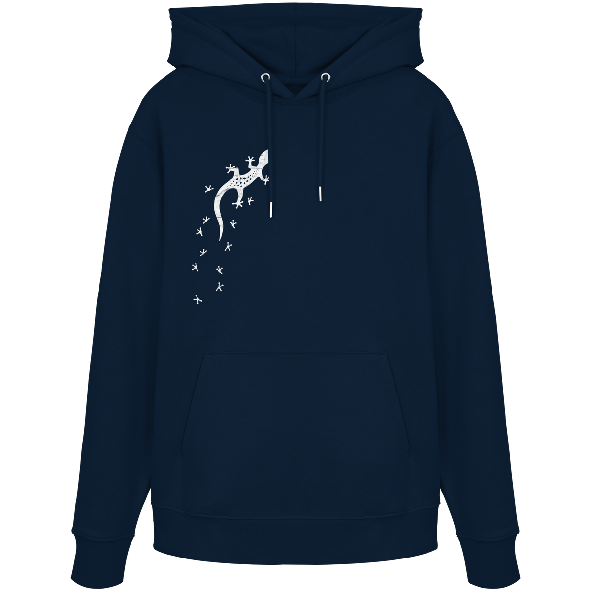Gecko Eidechse Silhouette hell - Organic Hoodie