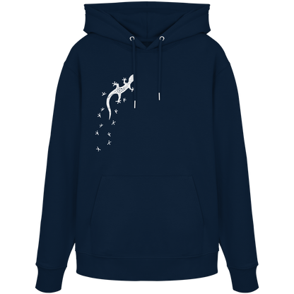 Gecko Eidechse Silhouette hell - Organic Hoodie