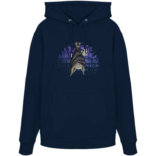Fledermaus in blauer Nacht - Organic Hoodie