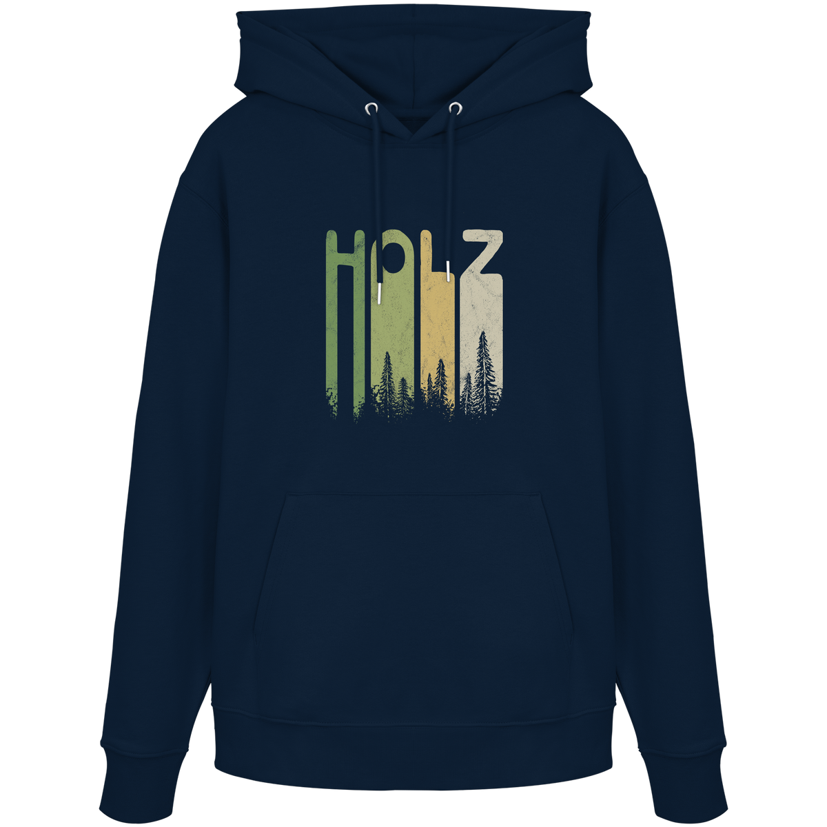 Holz Retro Wald Schriftzug - Organic Hoodie