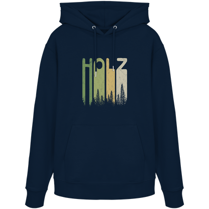 Holz Retro Wald Schriftzug - Organic Hoodie