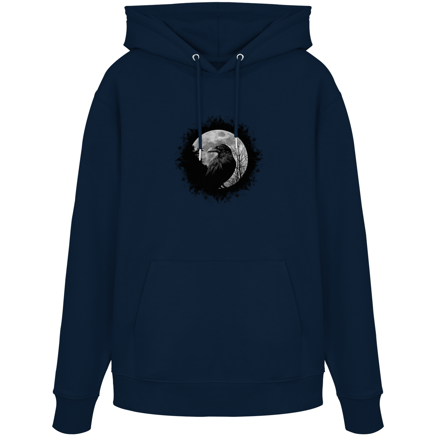 Schwarzer Rabe bei Vollmond  - Organic Hoodie