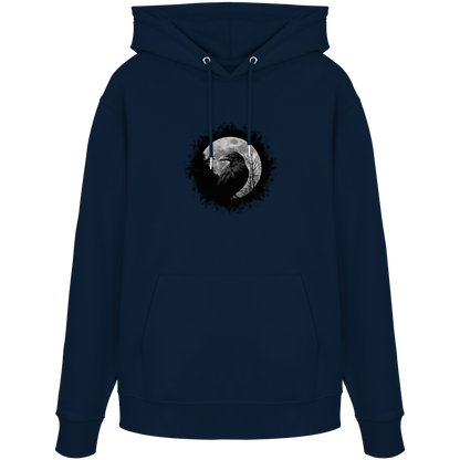 Schwarzer Rabe bei Vollmond  - Organic Hoodie