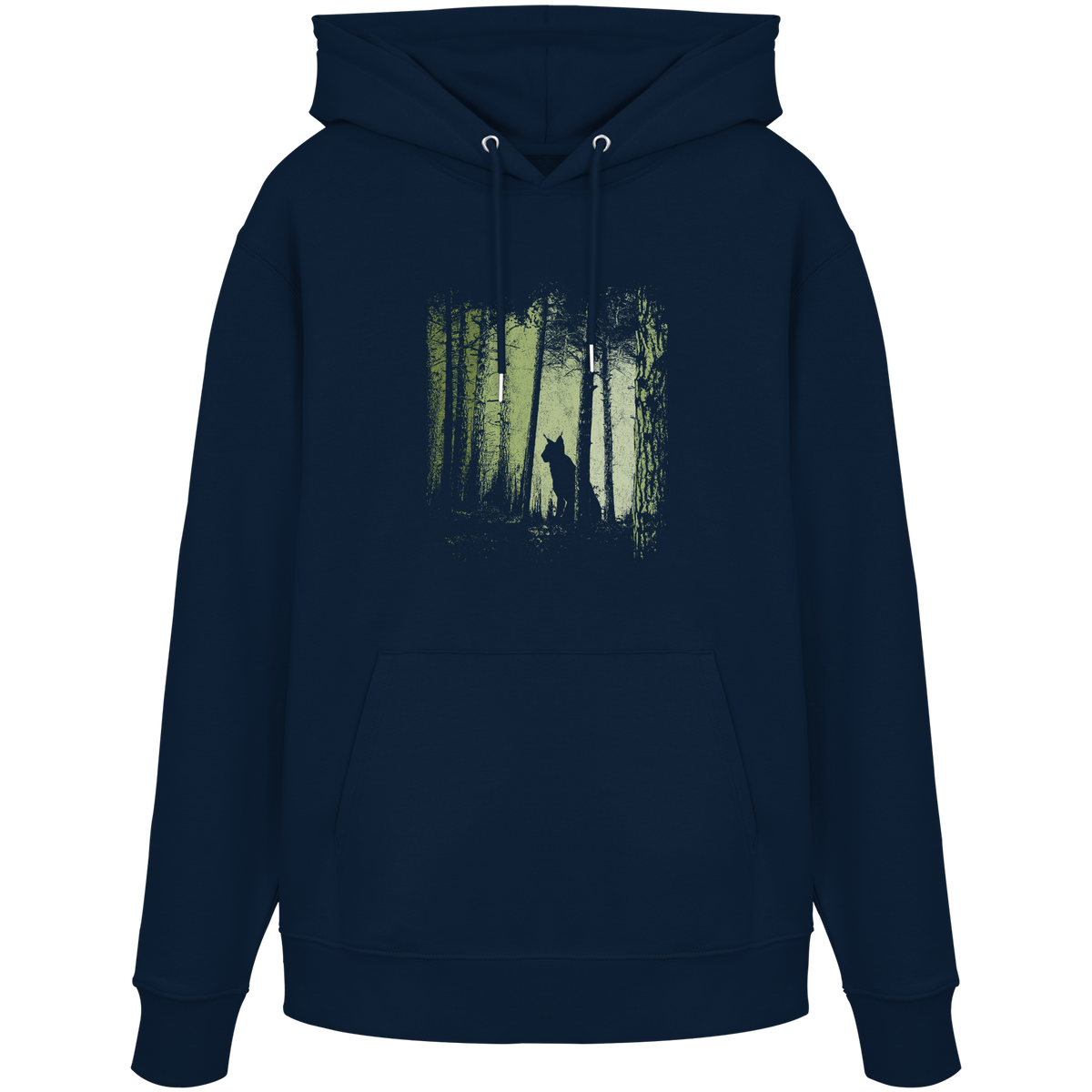Luchs Wildkatze im Zwielicht Wald - Organic Hoodie