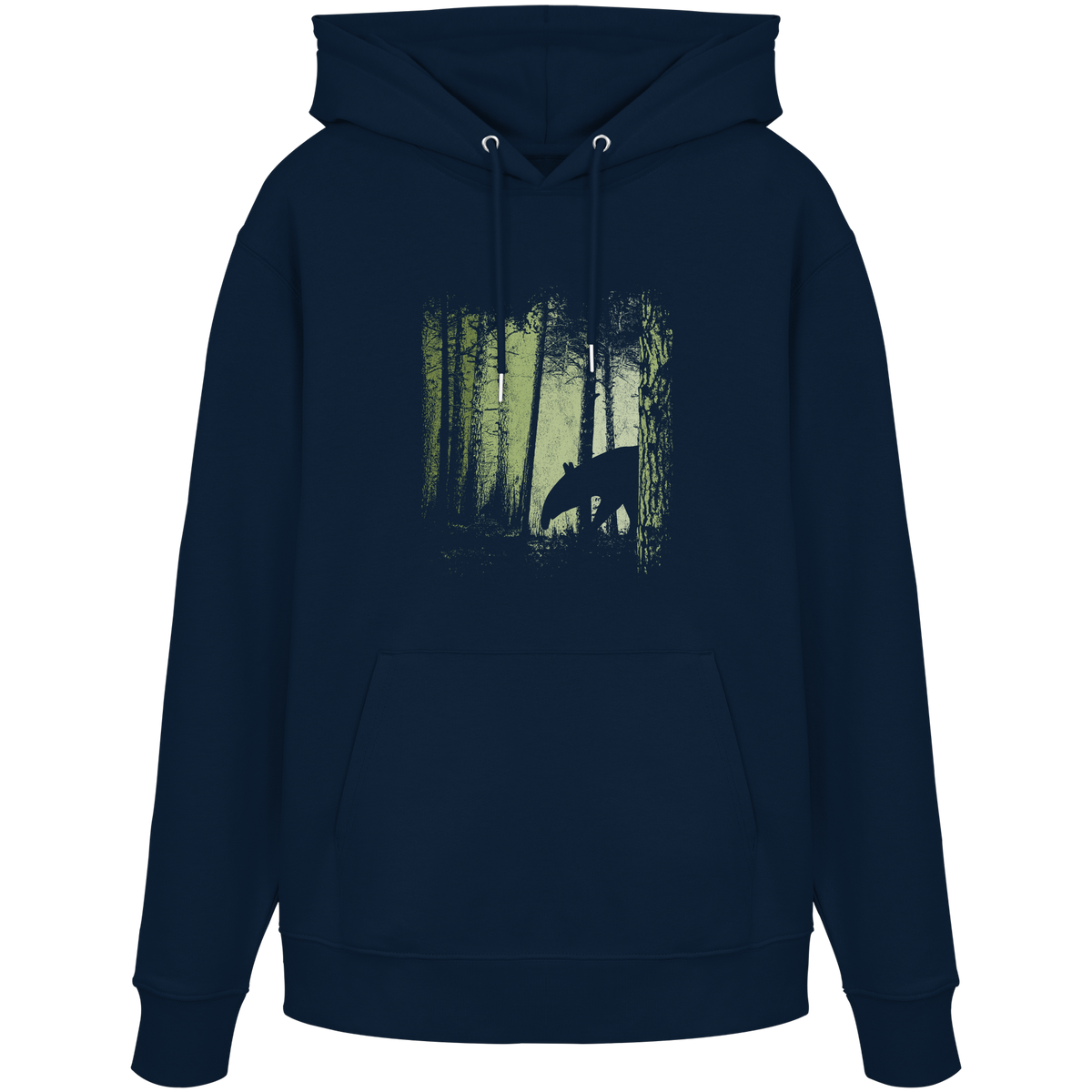 Lässiger Tapir im Zwielicht Wald - Organic Hoodie