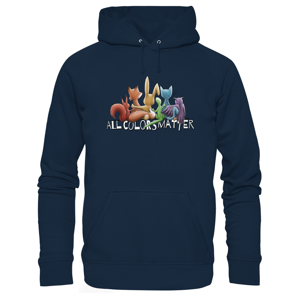 All Colors Matter! Regenbogen Tiere für Vielfalt - Organic Hoodie