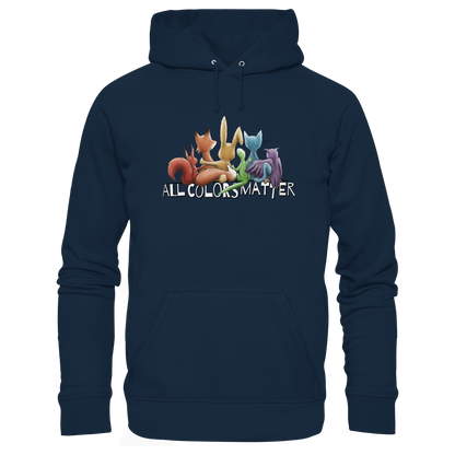 All Colors Matter! Regenbogen Tiere für Vielfalt - Organic Hoodie