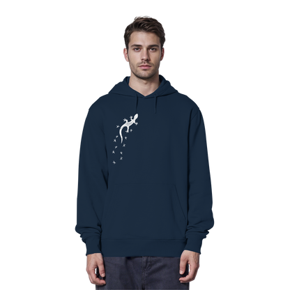 Gecko Eidechse Silhouette hell - Organic Hoodie