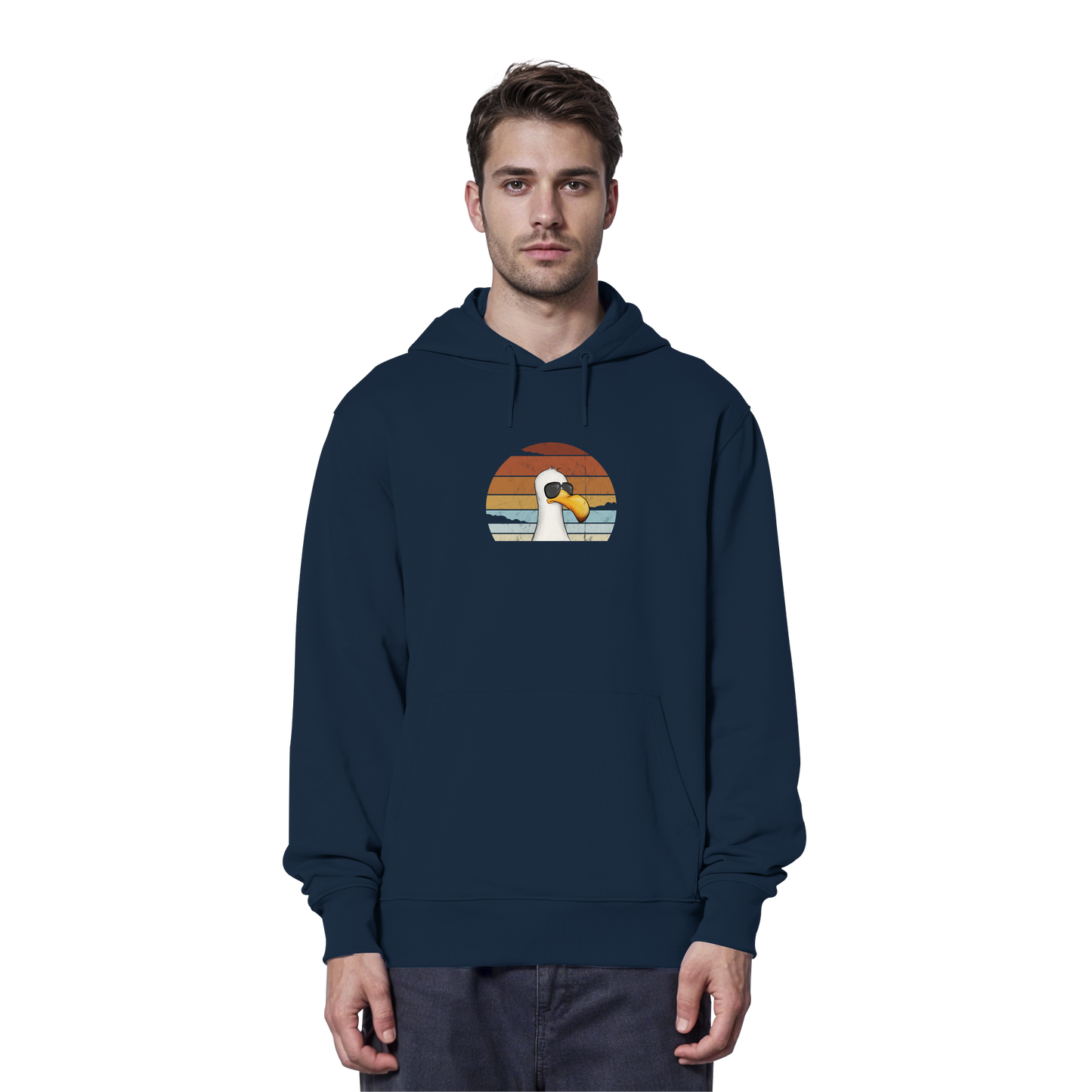 Cool lässige Retro Möwe - Organic Hoodie
