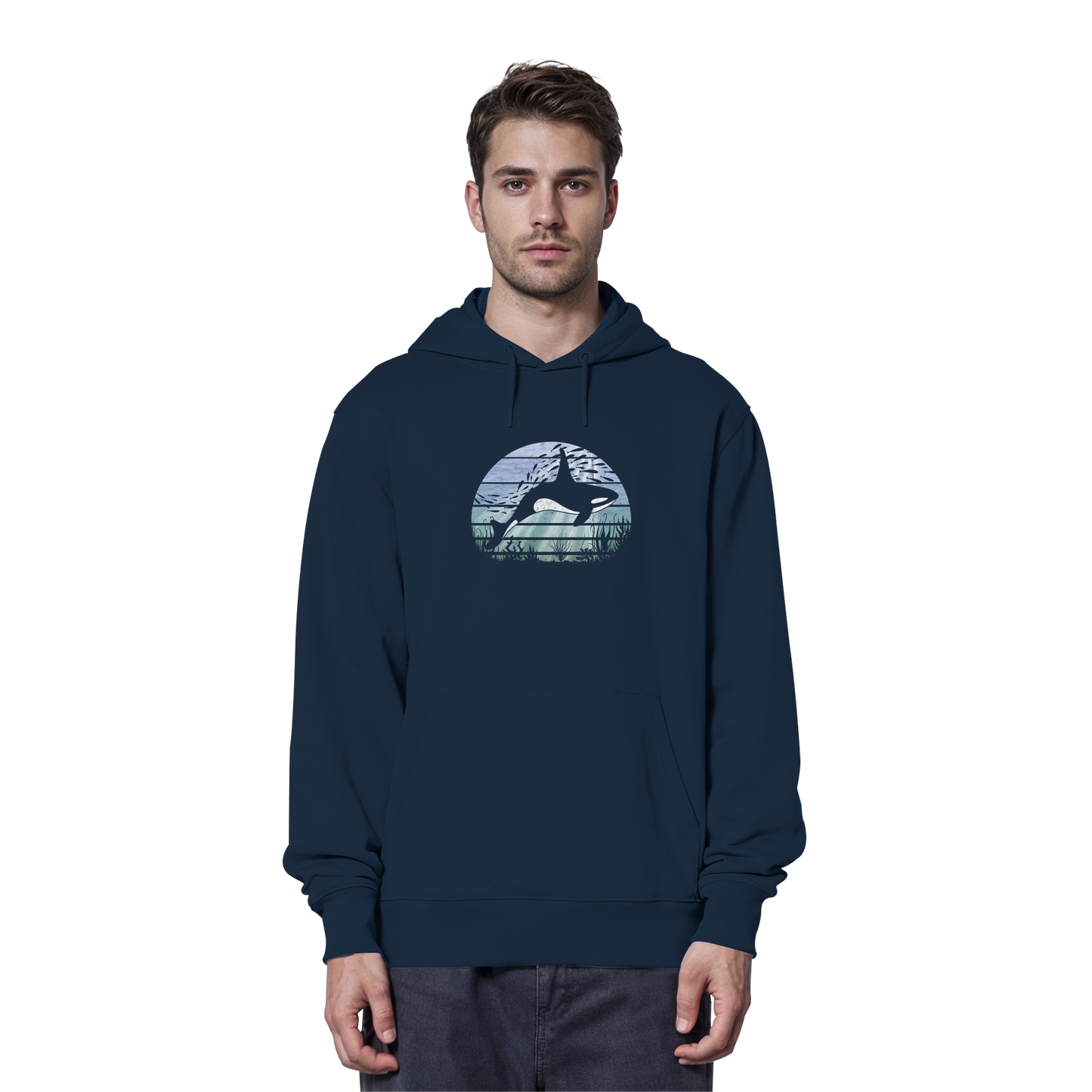 Retro Tiefsee Schwertwal Orca - Organic Hoodie