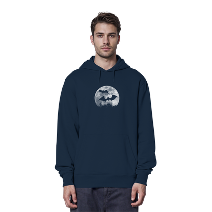 Fledermaus Silhouetten bei Vollmond - Organic Hoodie