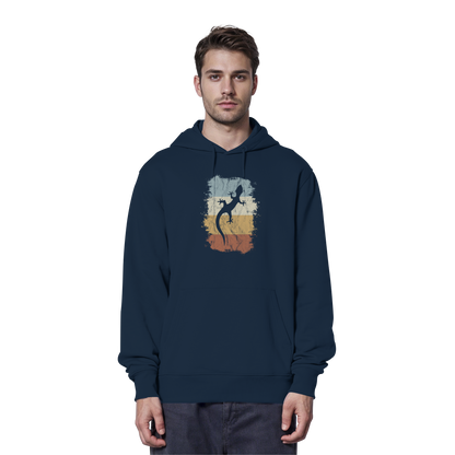 Retro Gecko Salamander Silhouette - Organic Hoodie