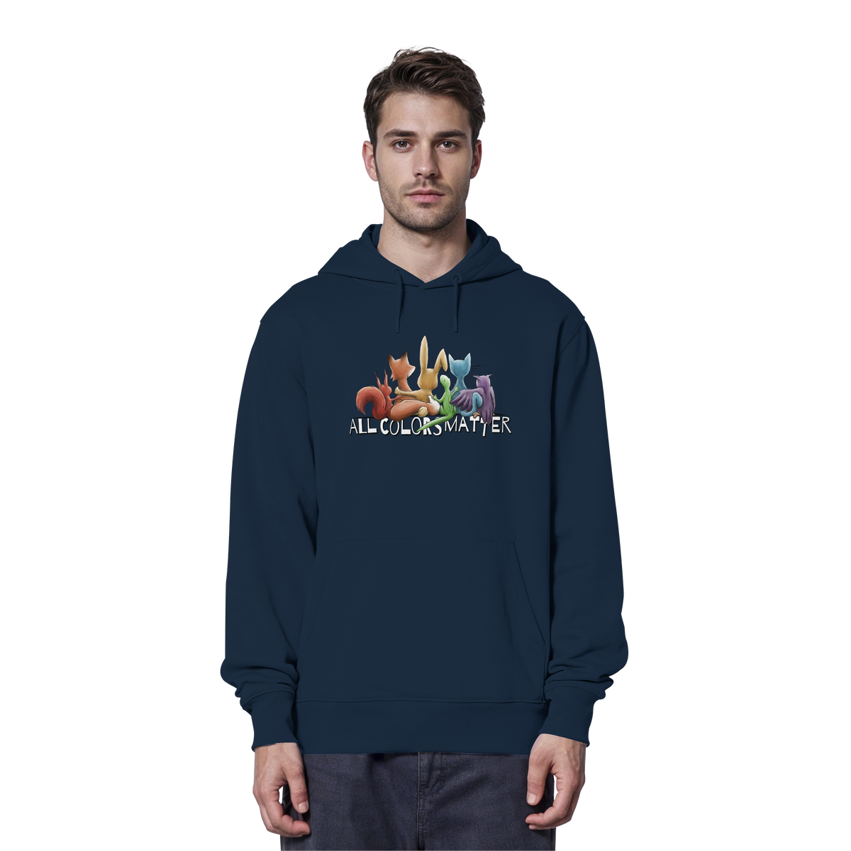 All Colors Matter! Regenbogen Tiere für Vielfalt - Organic Hoodie