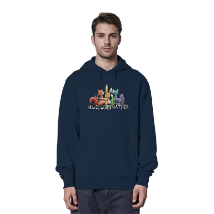 All Colors Matter! Regenbogen Tiere für Vielfalt - Organic Hoodie