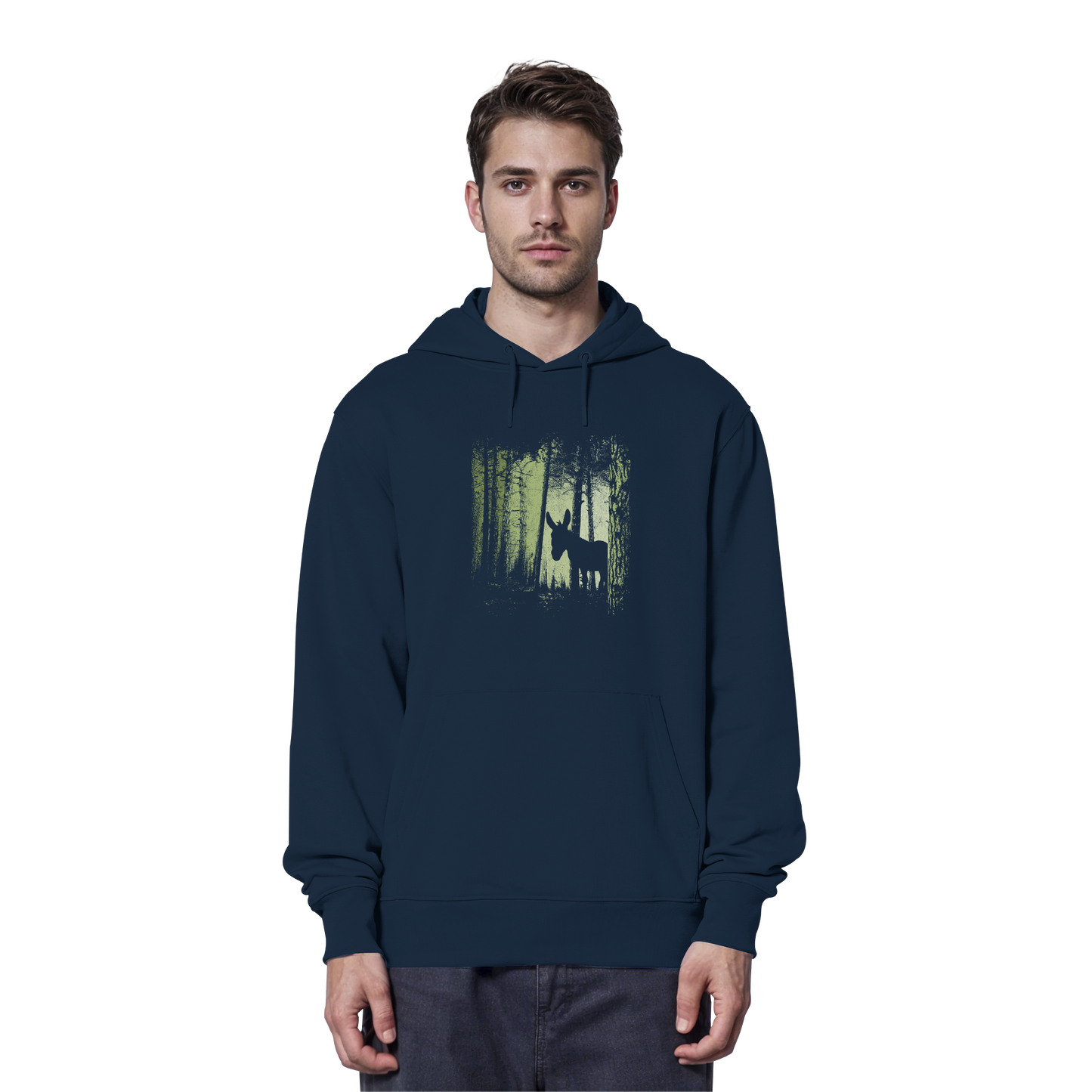 Esel im Zwielicht-Wald - Organic Hoodie