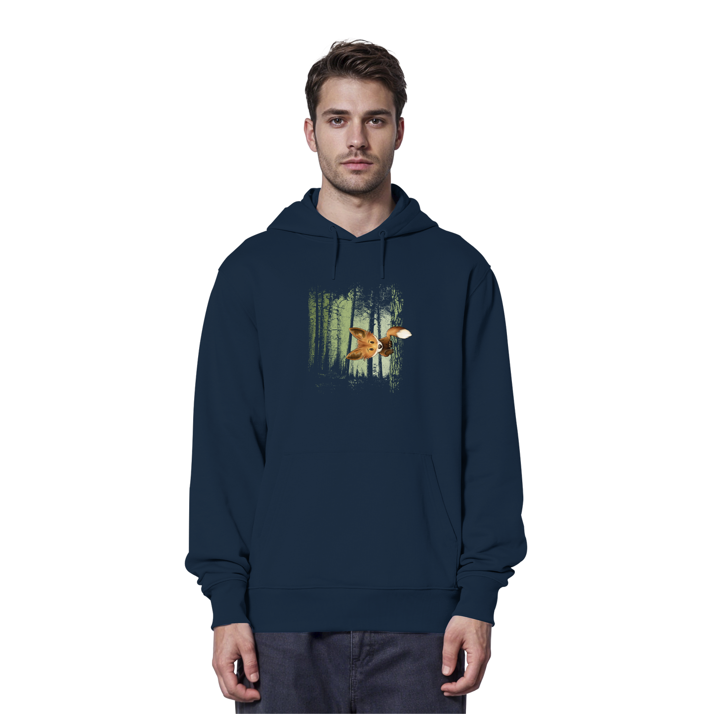 Fuchs im Zwielicht-Wald - Organic Hoodie