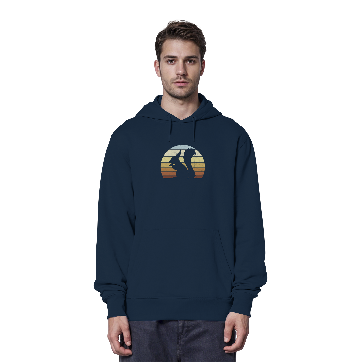Retro Eichhörnchen Silhouette - Organic Hoodie
