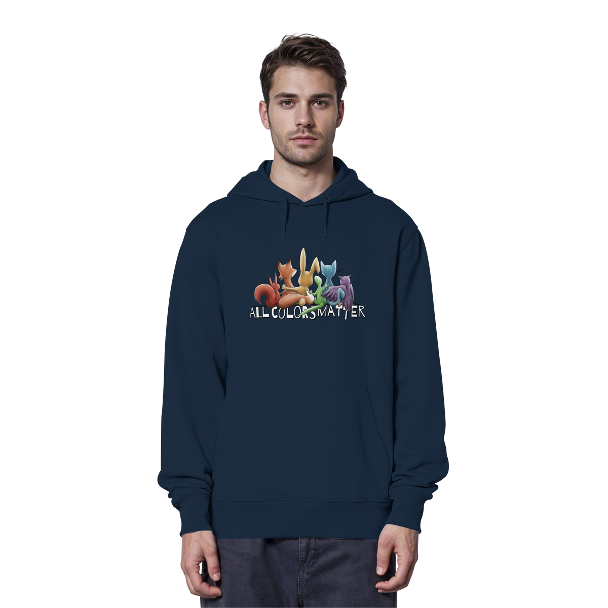 All Colors Matter! Regenbogen Tiere für Vielfalt - Organic Hoodie