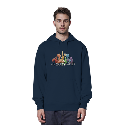 All Colors Matter! Regenbogen Tiere für Vielfalt - Organic Hoodie