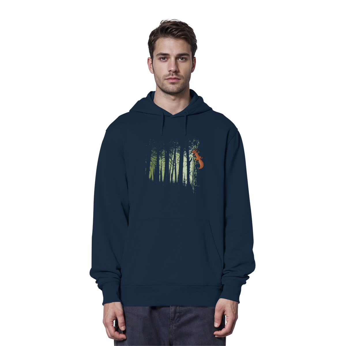 Eichhörnchen im Zwielicht-Wald - Organic Hoodie