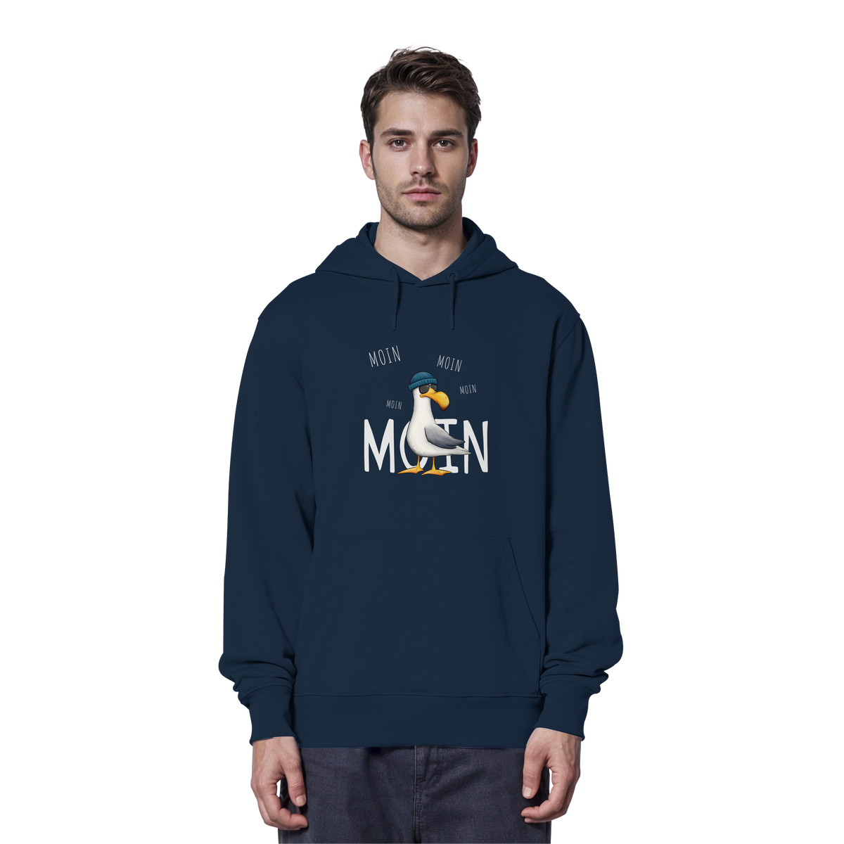 Moin Moin Lässige Hipster Möwe  - Organic Hoodie