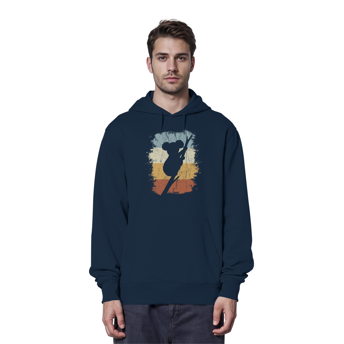 Retro kletternder Koala-Bär - Organic Hoodie