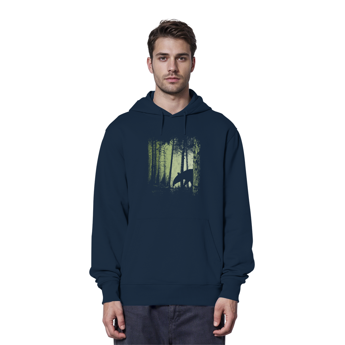 Lässiger Tapir im Zwielicht Wald - Organic Hoodie