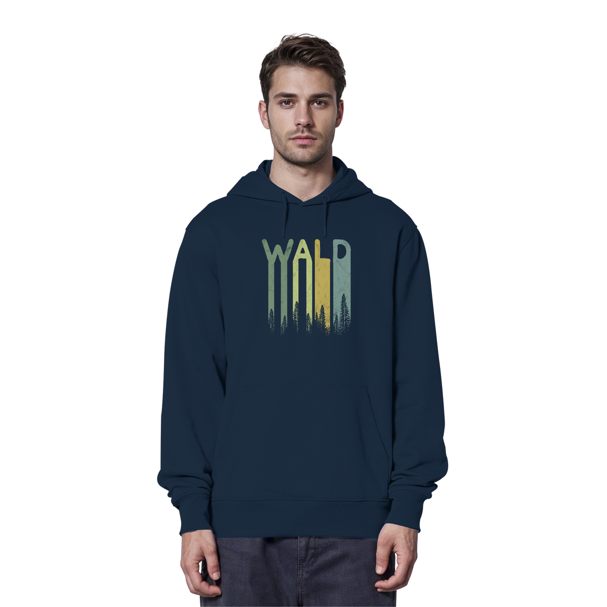 Wald Retro Forst Schriftzug - Organic Hoodie