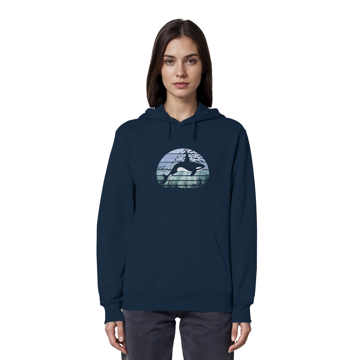 Retro Tiefsee Schwertwal Orca - Organic Hoodie