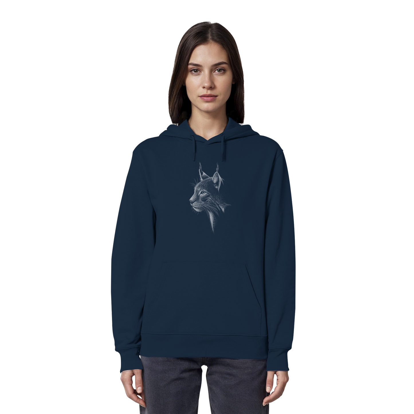 Luchs Kritzelkunst Wildkatze Illustration - Organic Hoodie