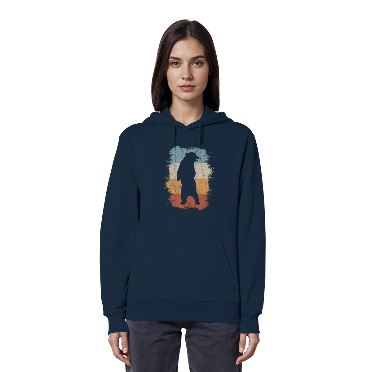 Retro Bären-Silhouette - Organic Hoodie