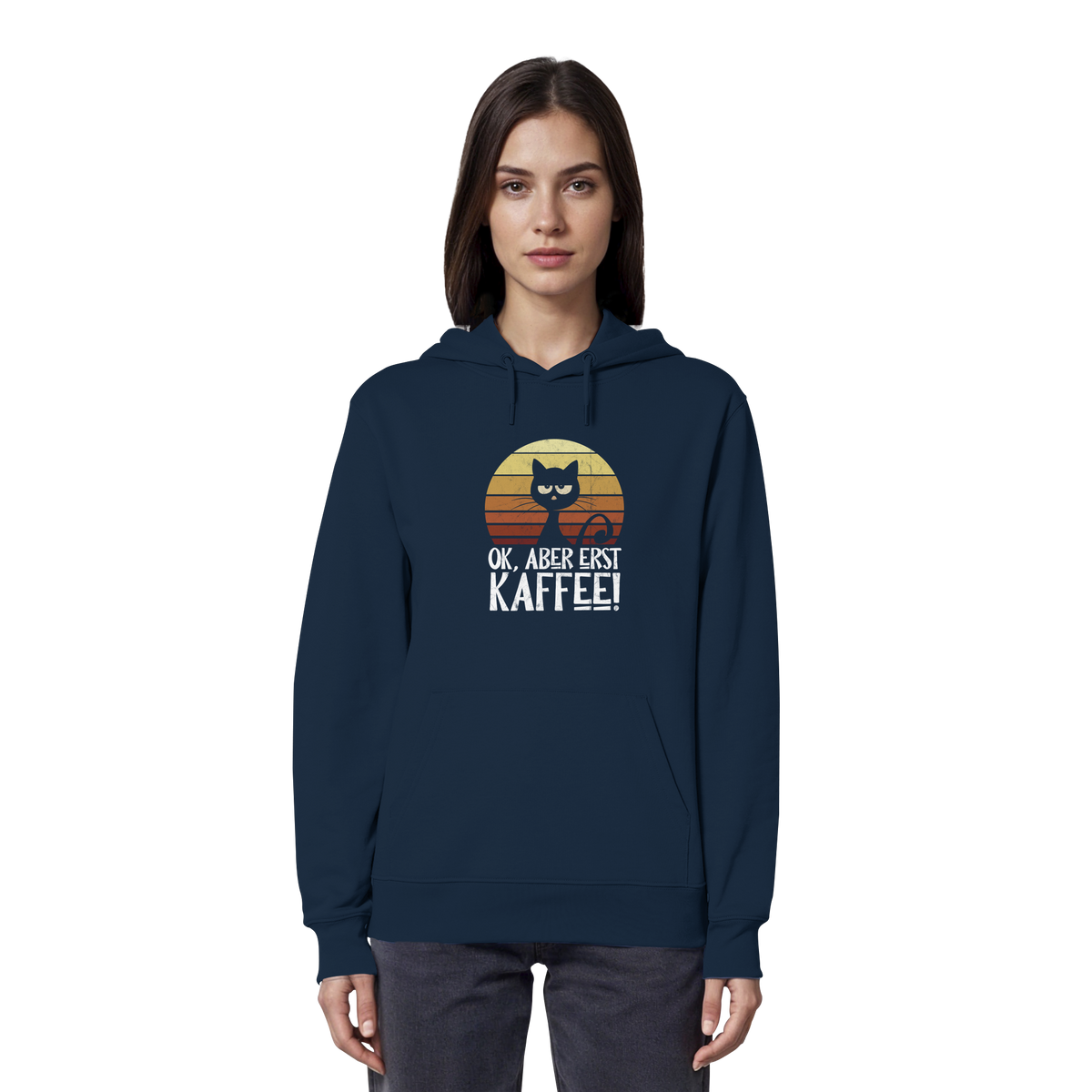 Ok, aber erst Kaffee | launische Katze - Organic Hoodie