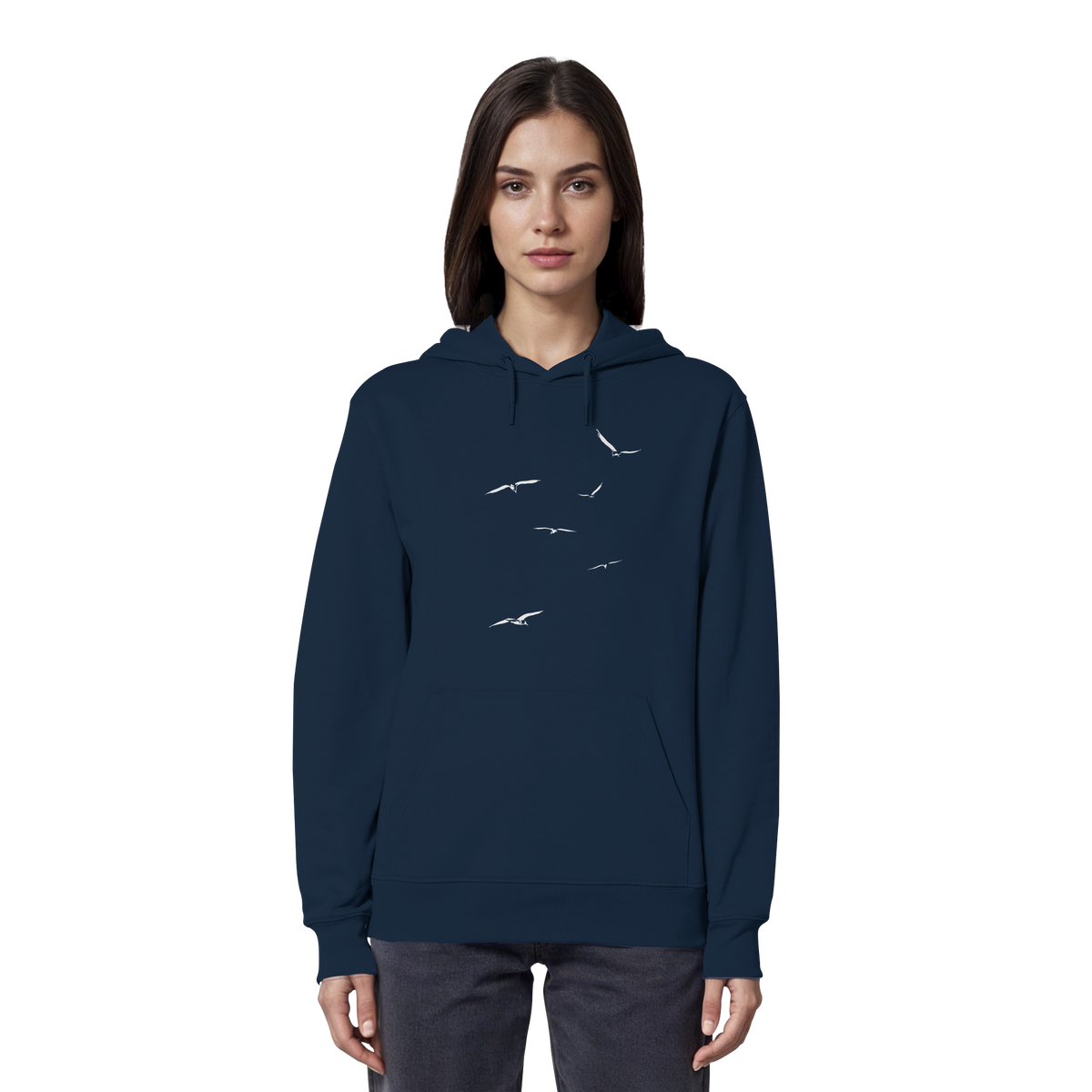 Vogelschwarm – Traum vom Fliegen - Organic Hoodie
