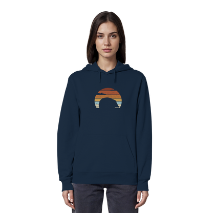 Retro Igel Silhouette im Sonnenuntergang - Organic Hoodie