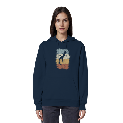Retro Gecko Salamander Silhouette - Organic Hoodie