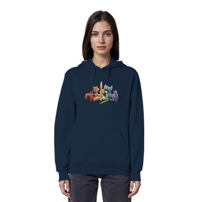 Regenbogen Tiere für Freundschaft, Toleranz und Vielfalt - Organic Hoodie