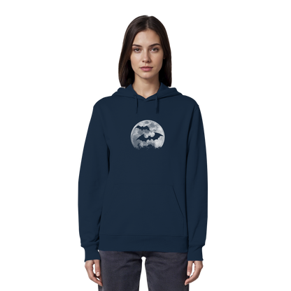 Fledermaus Silhouetten bei Vollmond - Organic Hoodie