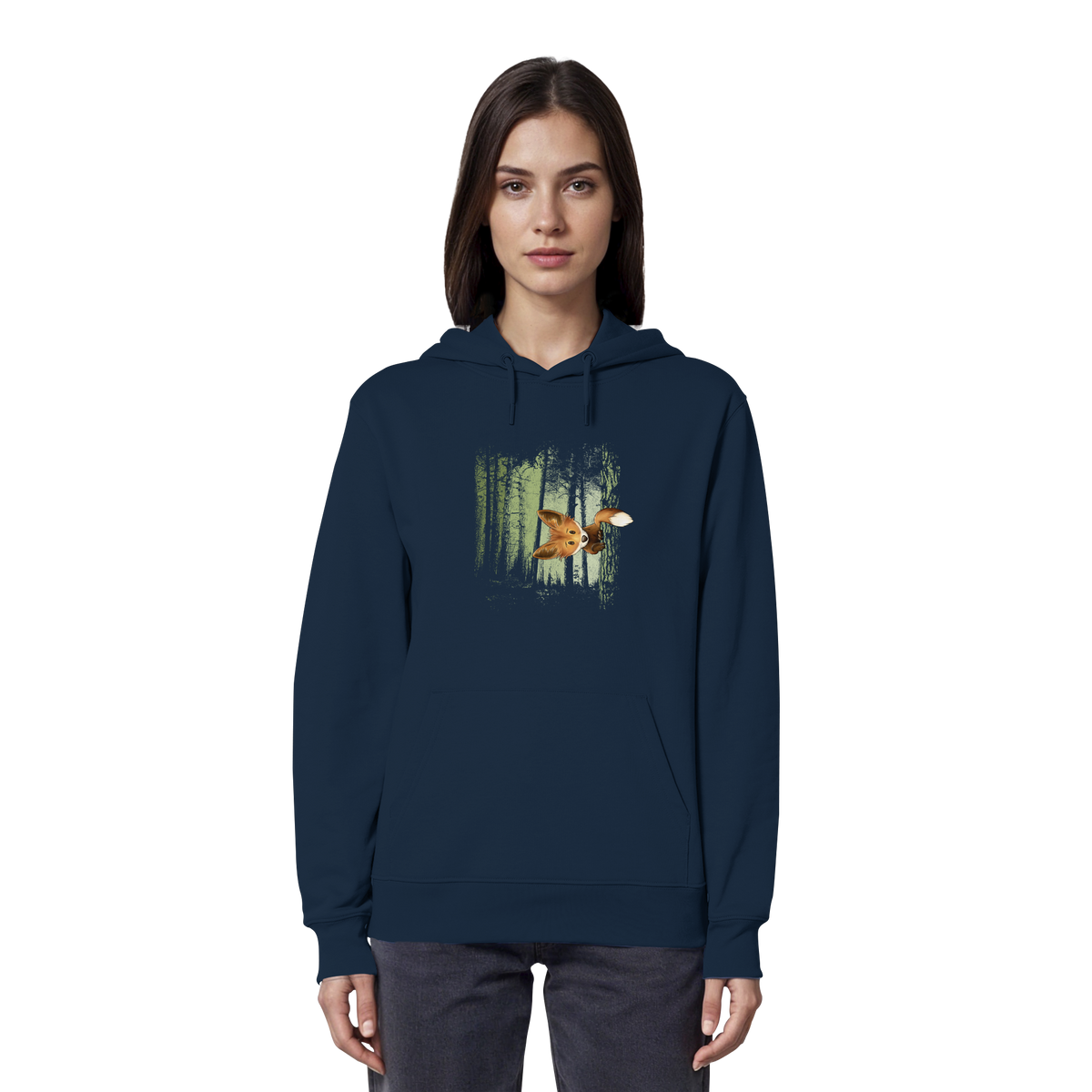 Fuchs im Zwielicht-Wald - Organic Hoodie