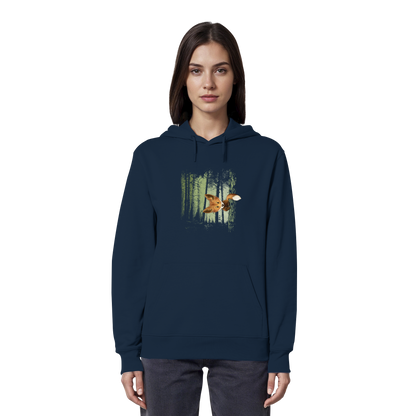 Fuchs im Zwielicht-Wald - Organic Hoodie