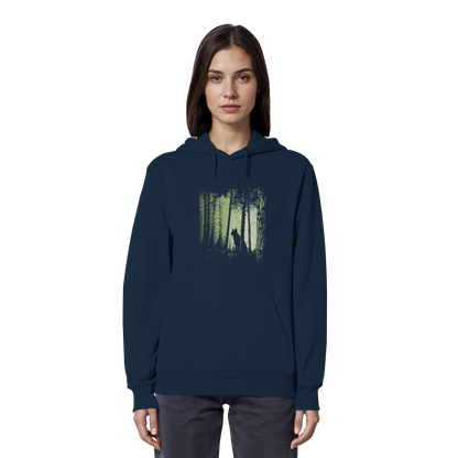 Luchs Wildkatze im Zwielicht Wald - Organic Hoodie
