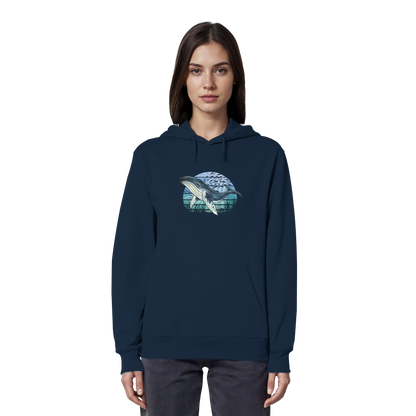Retro Unterwasser Buckelwal - Organic Hoodie