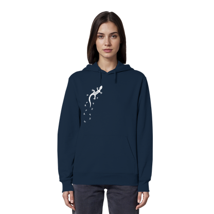 Gecko Eidechse Silhouette hell - Organic Hoodie