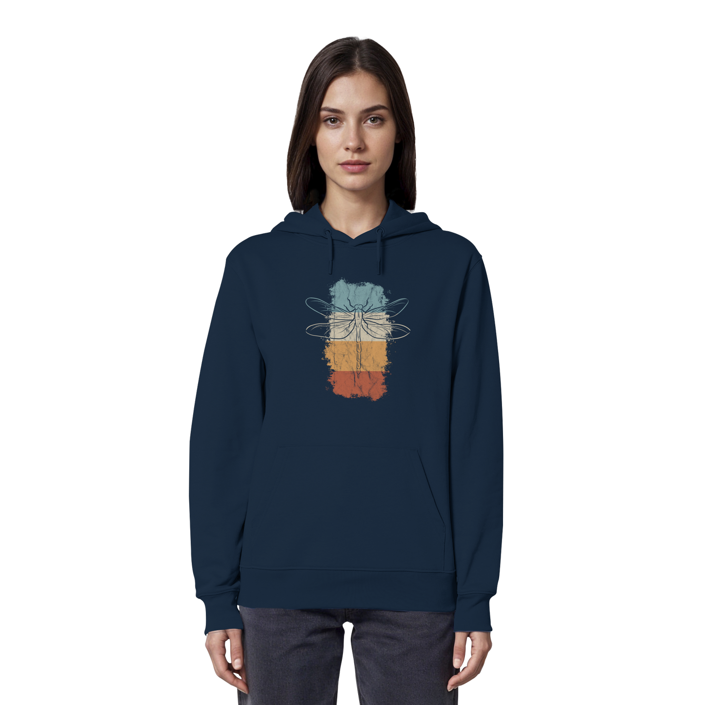 Retro Kunst Libelle | Vintage Dragonfly - Organic Hoodie