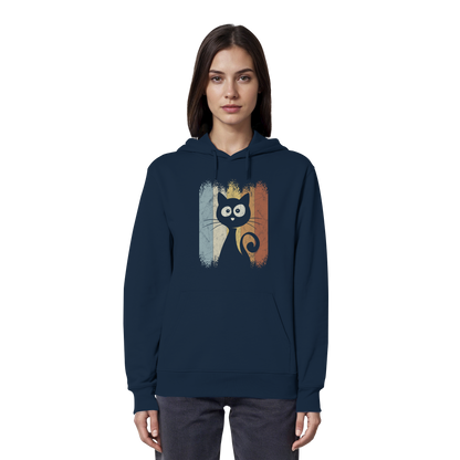 Retro Katze Silhouette - Organic Hoodie