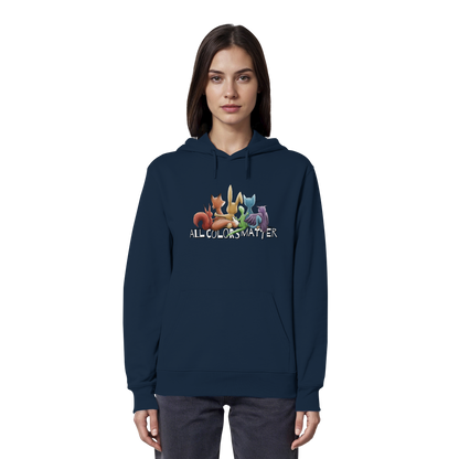 All Colors Matter! Regenbogen Tiere für Vielfalt - Organic Hoodie