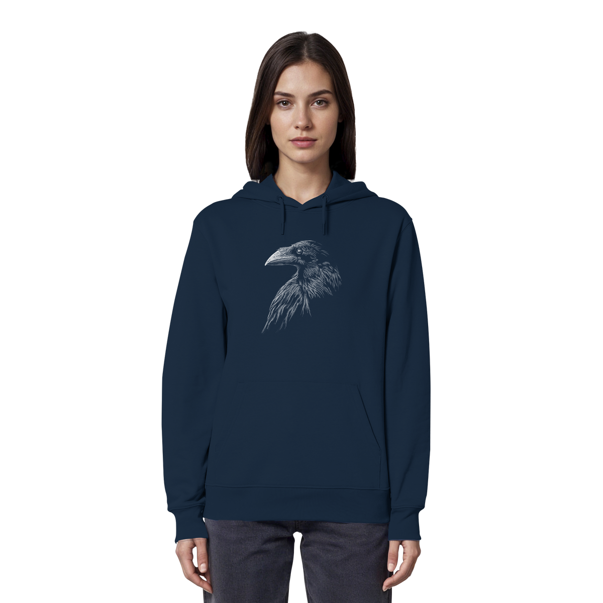 Kritzelkunst Rabe Krähe - Organic Hoodie
