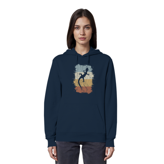 Retro Gecko Salamander Silhouette - Organic Hoodie