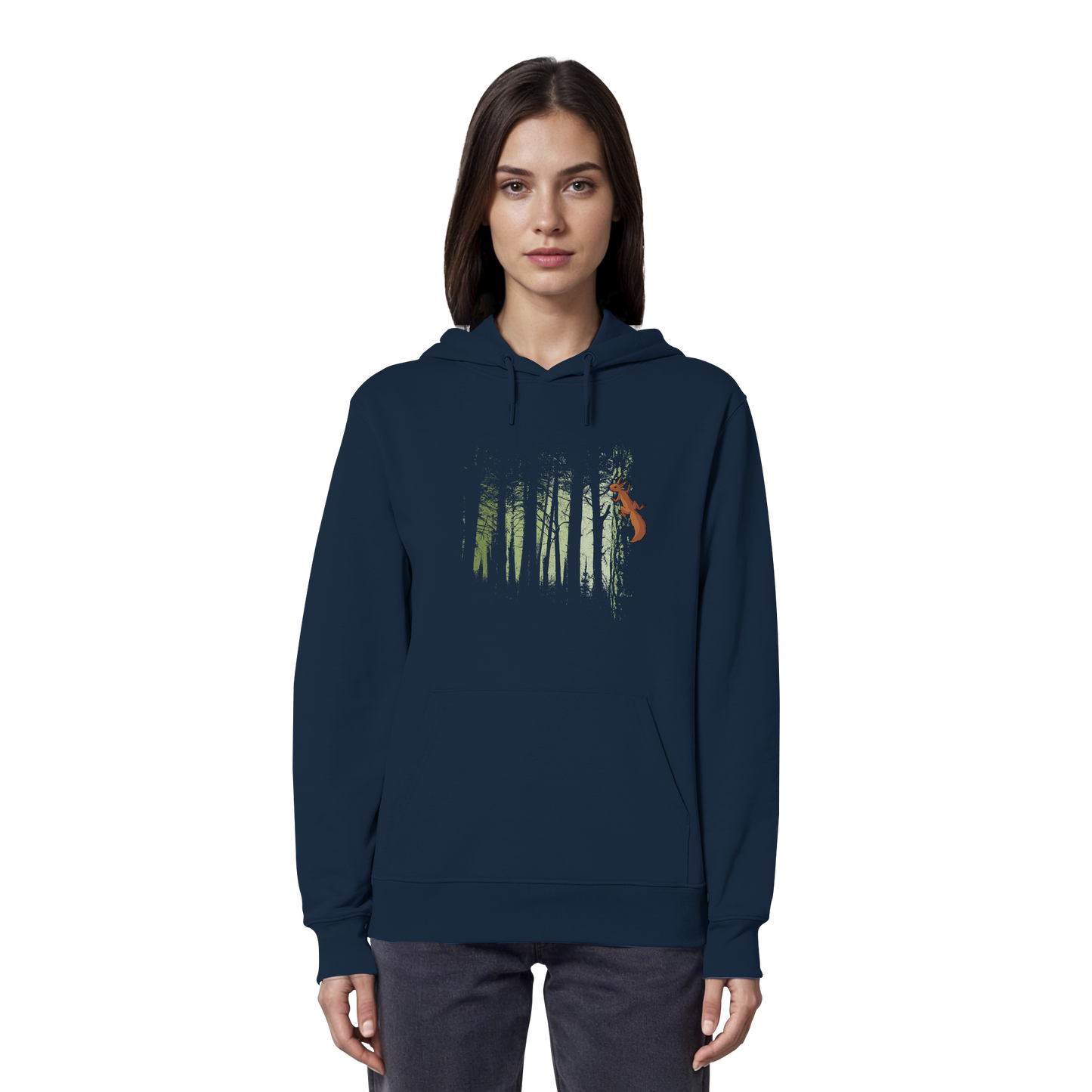 Eichhörnchen im Zwielicht-Wald - Organic Hoodie