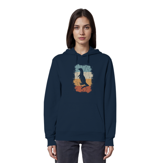 Retro Otter Fischotter Silhouette - Organic Hoodie