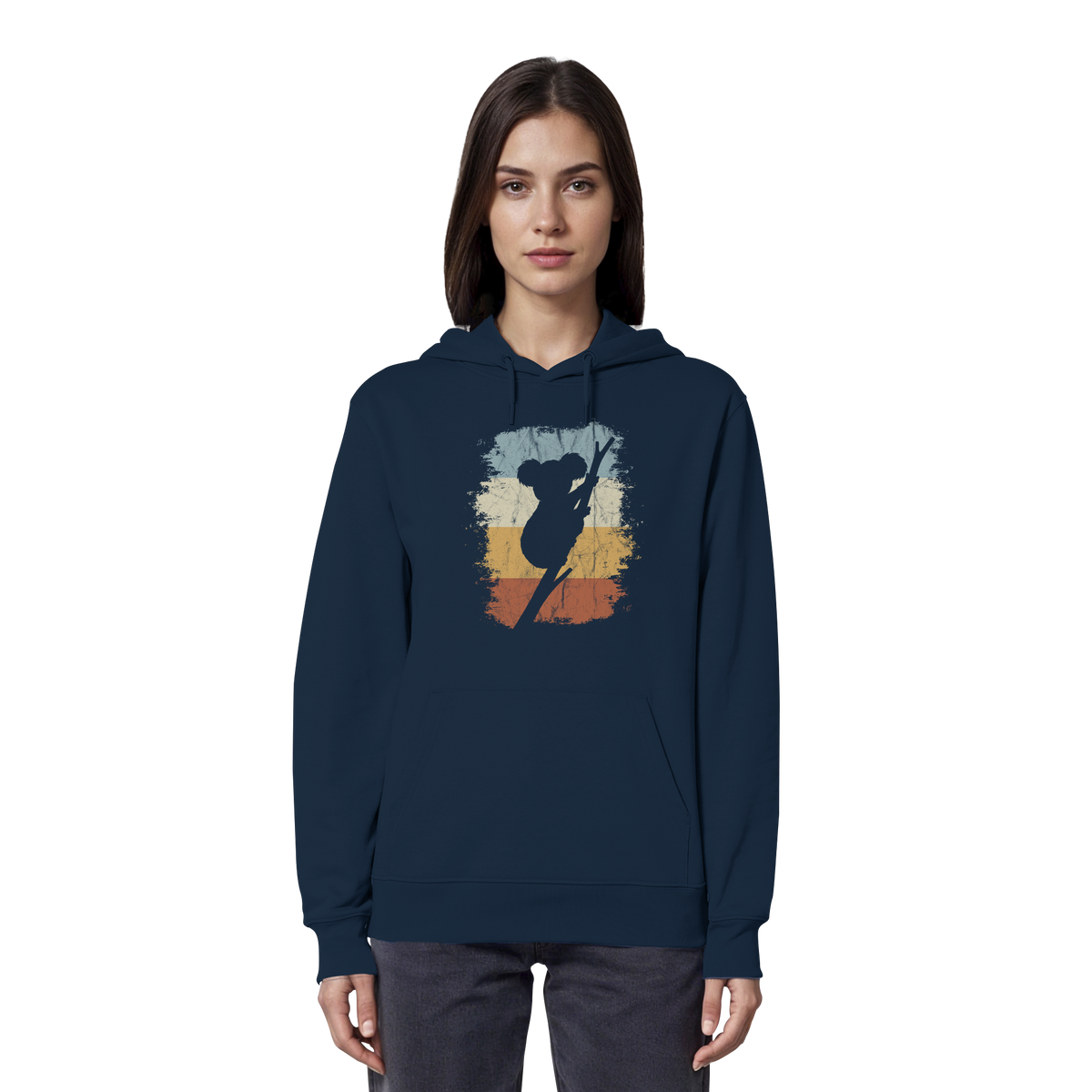 Retro kletternder Koala-Bär - Organic Hoodie
